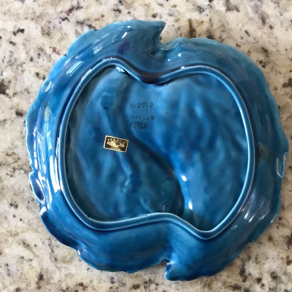 Vintage Inarco Japan Mood Indigo Double Leaf Plate Tray Dish 3D - Picture 6 of 7